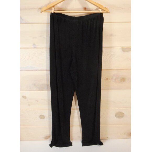Chico’s Travelers size 3 Women's XL Slinky Knit Pants Black Wide Leg Pull-on - Picture 3 of 9